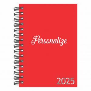 Agenda Personalizada Agenda Especial 2025 15x21 cm Miolo Padrão - 1x1 - Impressão Preto  Wire-o 