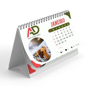 CALENDÁRIO DE MESA - HORIZONTAL - 14x20cm Base em papel supremo 300g - Sem Impressão 14X20cm 4X4 - Colorido Frente e verso 6 folhas meses - Colorido Frente e Verso Encadernação Wire-o 