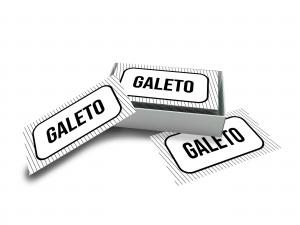 Ficha de Galeto Cartolina 6x4cm Preto e Branco  Corte Reto e Cola Lateral 