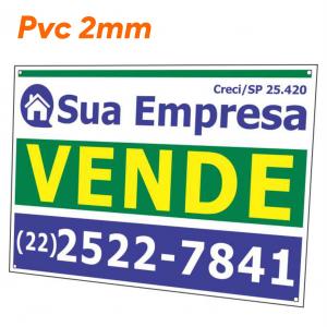 Placa de PVC 2mm | Imobiliária PVC 2 milímetros  4x0  CORTE RETO 
